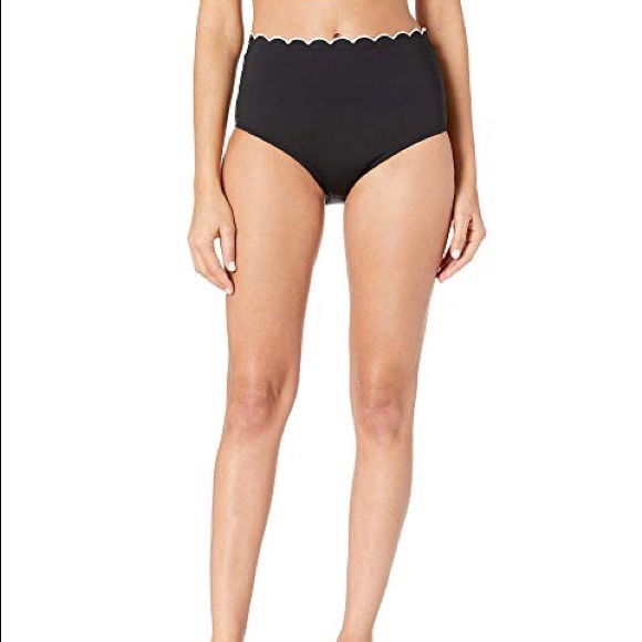 - KATE SPADE NY Contrast Scalloped  Bikini NWT S Blk - Picture 11 of 12